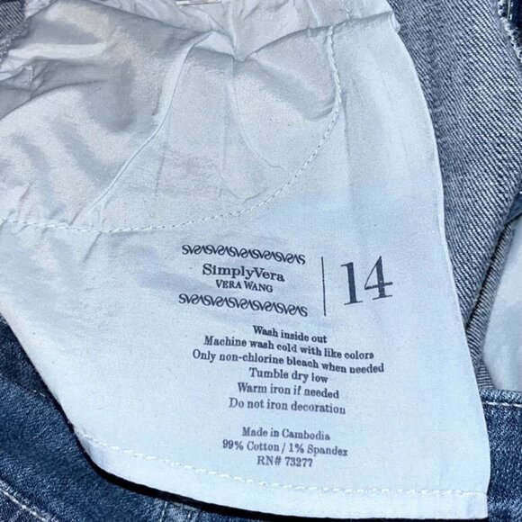 Vera Wang Womans Size 14 Straight Leg Stretch Jeans 36W 26.5L - Picture 6 of 7